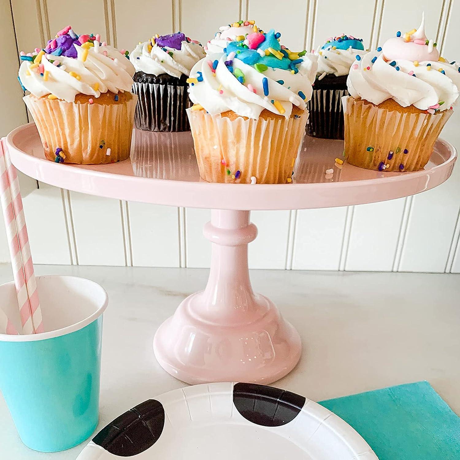 Light Pink Melamine Pedestal Cake Stand