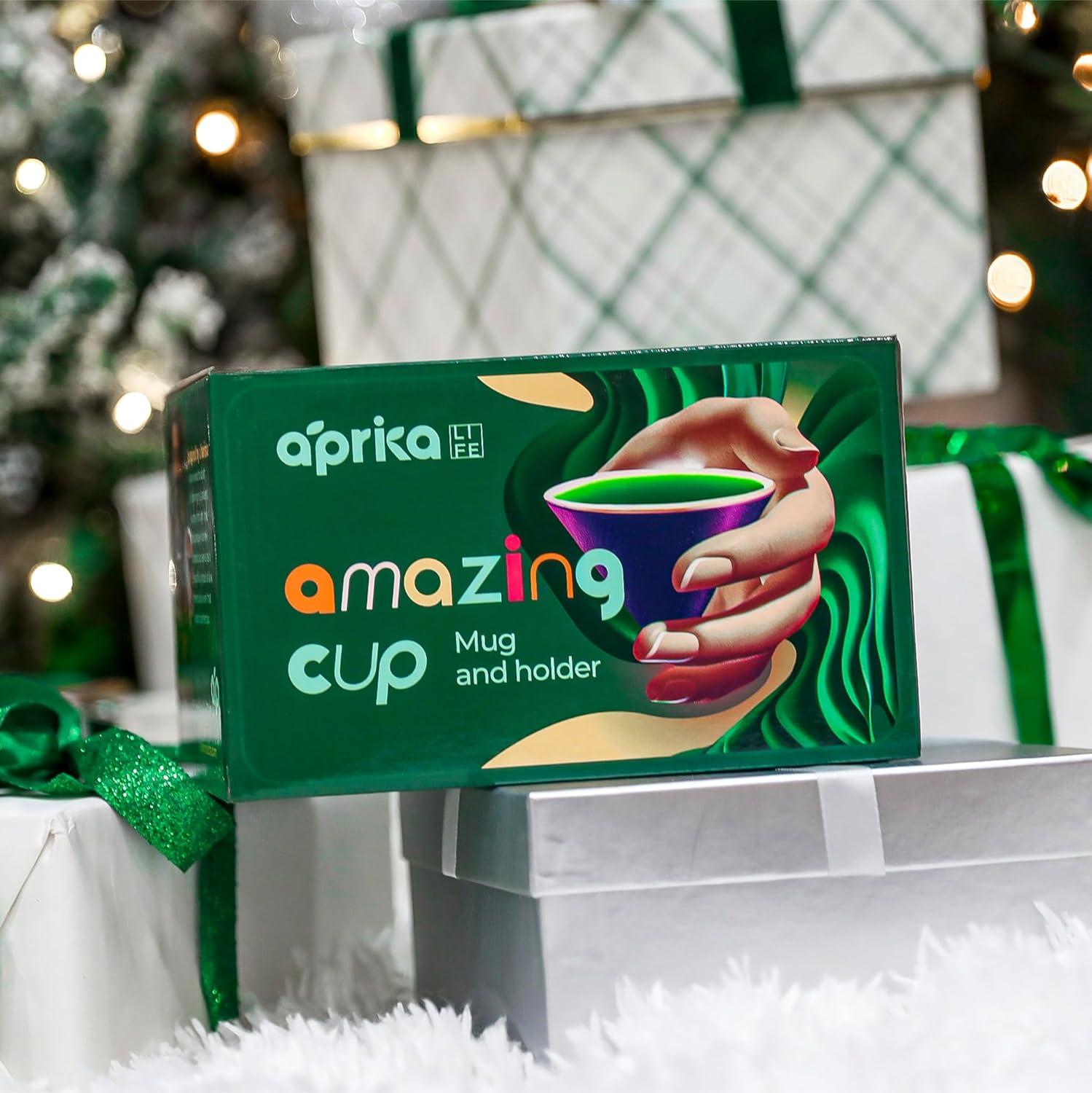 Pink Ceramic Triangular Cone Coffee Mug with Base, 6.8 oz