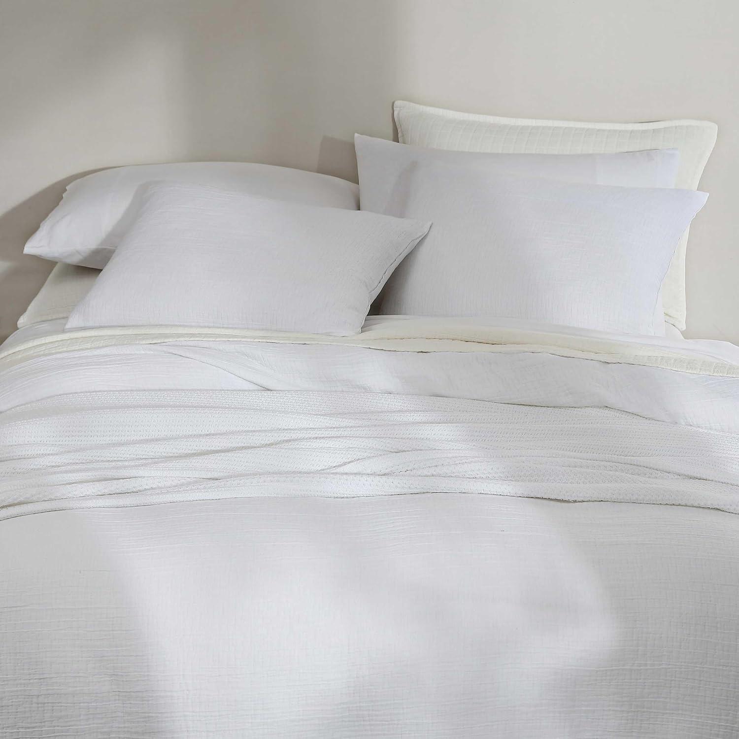 Calvin Klein Washed Texture Solid Cotton Duvet Cover Set