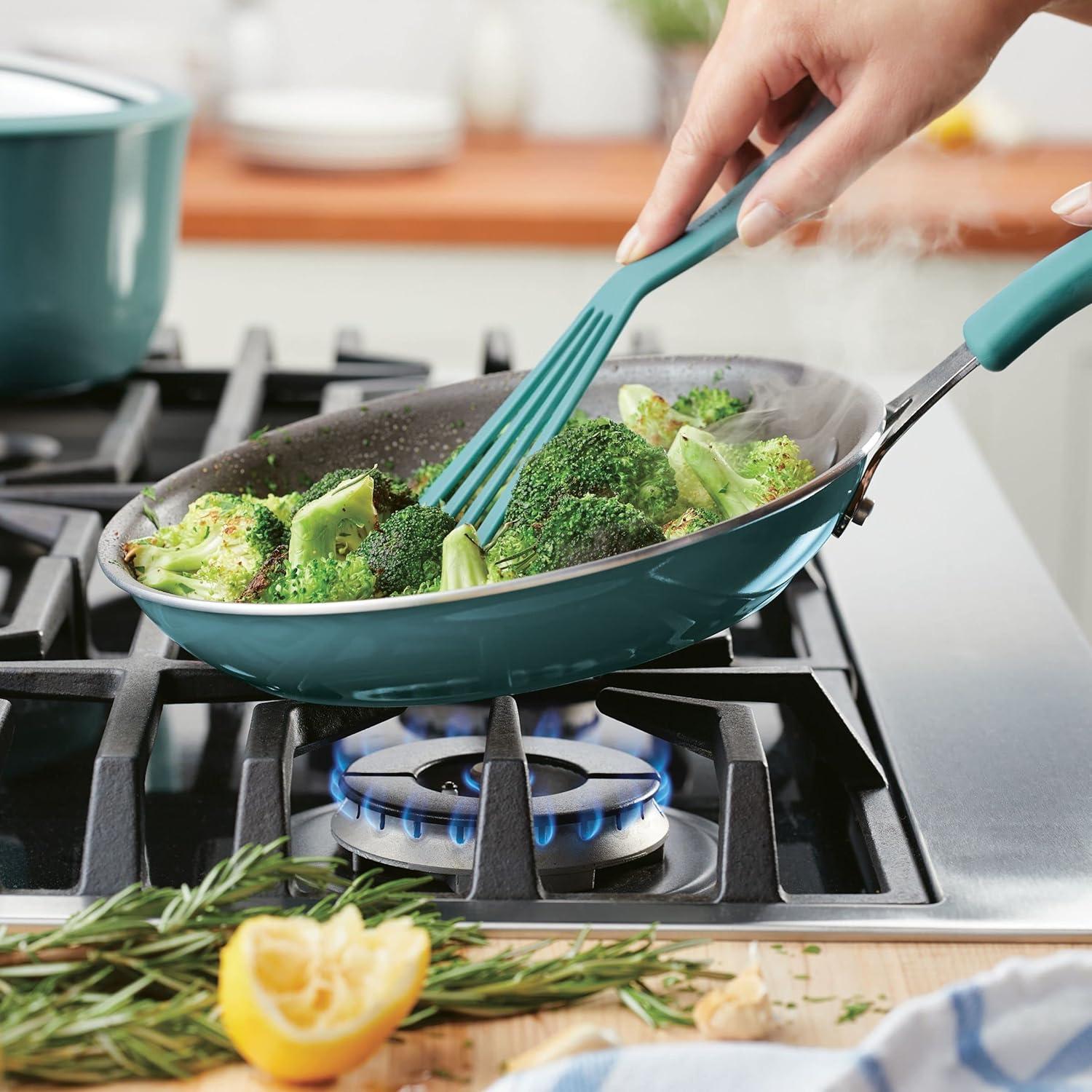 Agave Blue Nonstick Aluminum 10-Piece Cookware Set