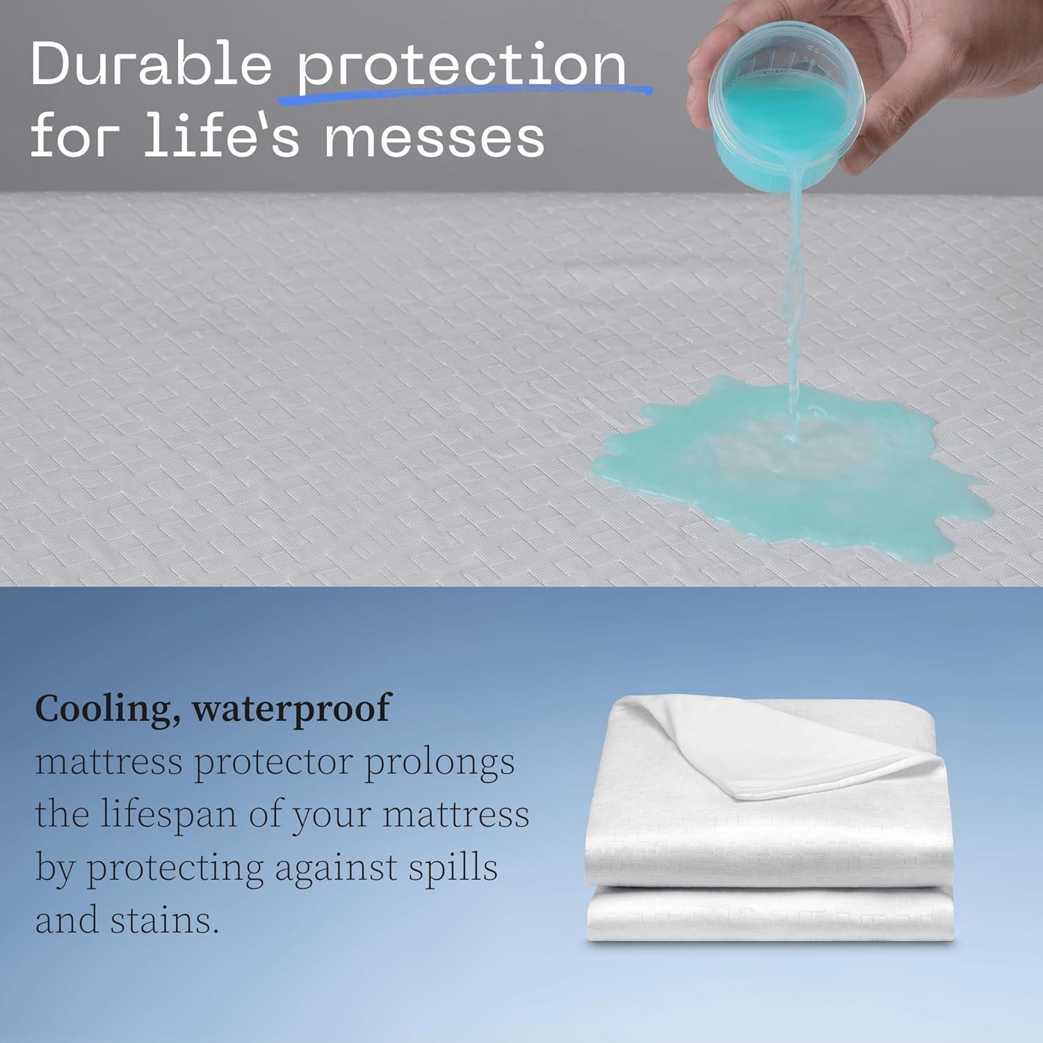 Coop Home Goods Ultra-Cool Waterproof Mattress Protector, King, Cooling Mattress Protector, Machine Washable Cooling Bed Cover, Whisper Quiet Waterproof Bed Cover, King (78x80)
