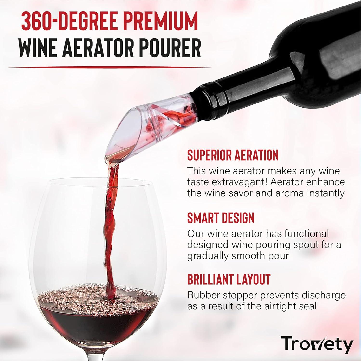 Trovety 360-Degree Wine Aerator and Pourer - 1 Pack