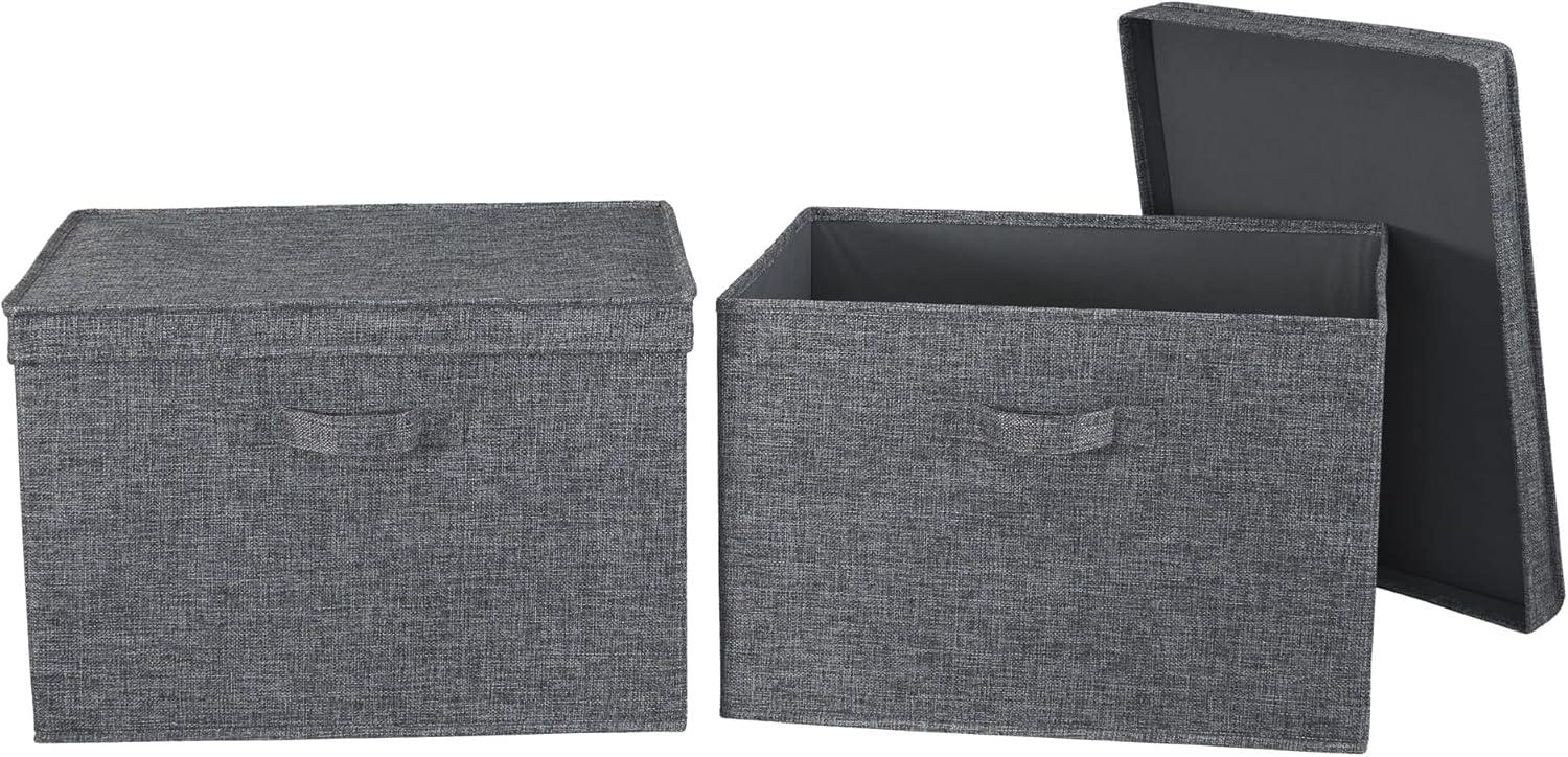Household Essentials Household Essentials Wide Storage Box Fabric Bin (Set of 2)