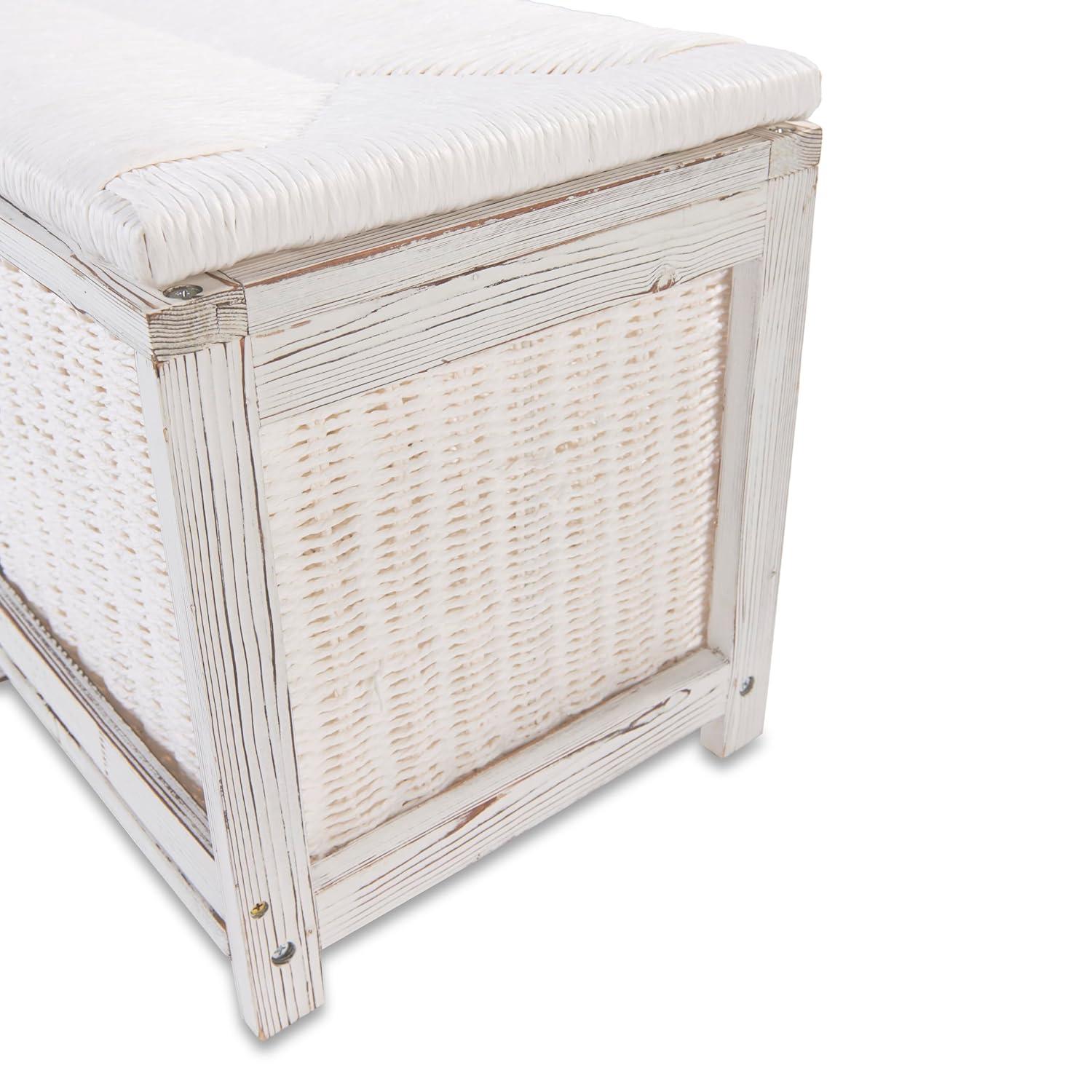 Sunside Sails Kid''s Storage Bench With Woven Top And Baskets