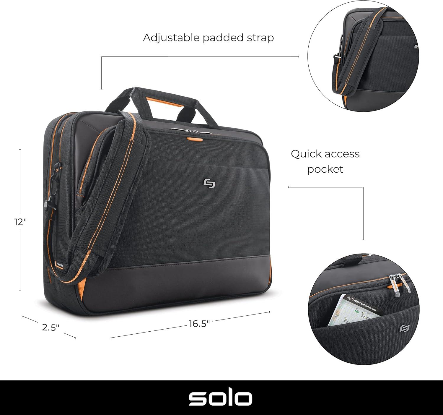 SOLO UBN300-4 Urban 17 in. x 4 in. x 12.25 in. Polyester Ultra Multicase Fits Devices Up to 17.3 in. - Black