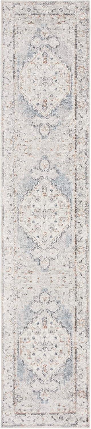 Nourison 2' x 6' Runner Astra Vintage Persian Indoor Flatweave Area Rug Light Blue