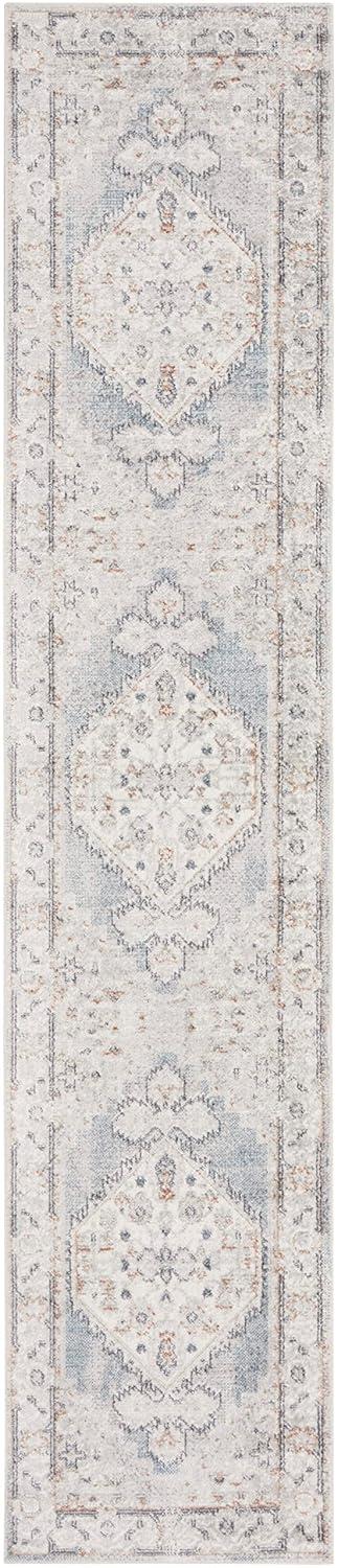 Nourison 2' x 6' Runner Astra Vintage Persian Indoor Flatweave Area Rug Light Blue