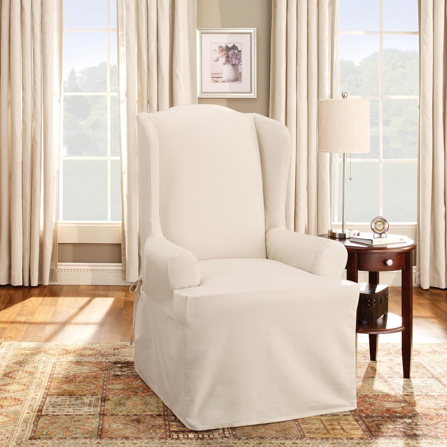 Duck Wing Chair Slipcover Natural - Sure Fit