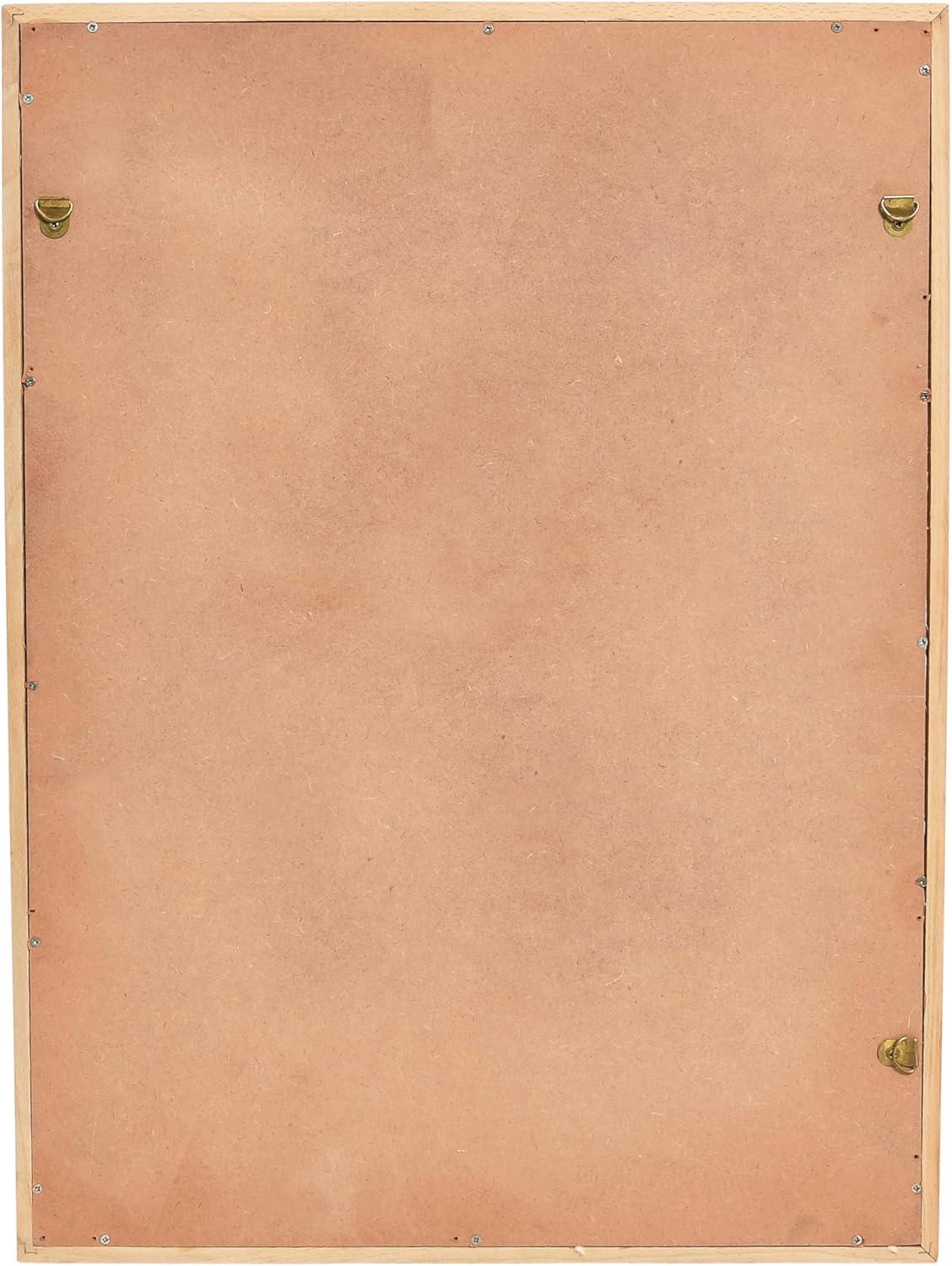 Storied Home Boho Handwoven Cotton Wall Art with Wood Frame and Plastic Cover Faded Red/Natural: Intricate Textile, MDF Composite, Vertical Display