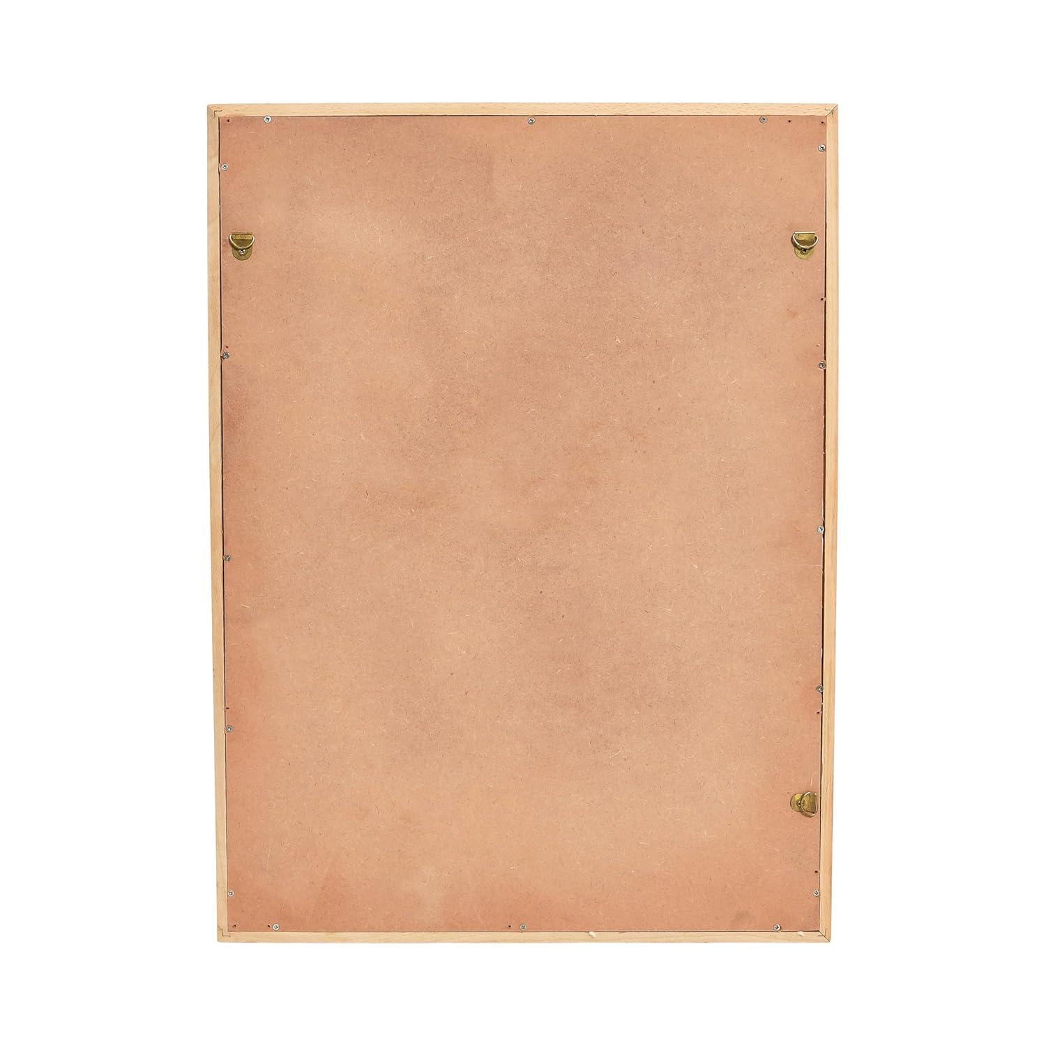 Storied Home Boho Handwoven Cotton Wall Art with Wood Frame and Plastic Cover Faded Red/Natural: Intricate Textile, MDF Composite, Vertical Display