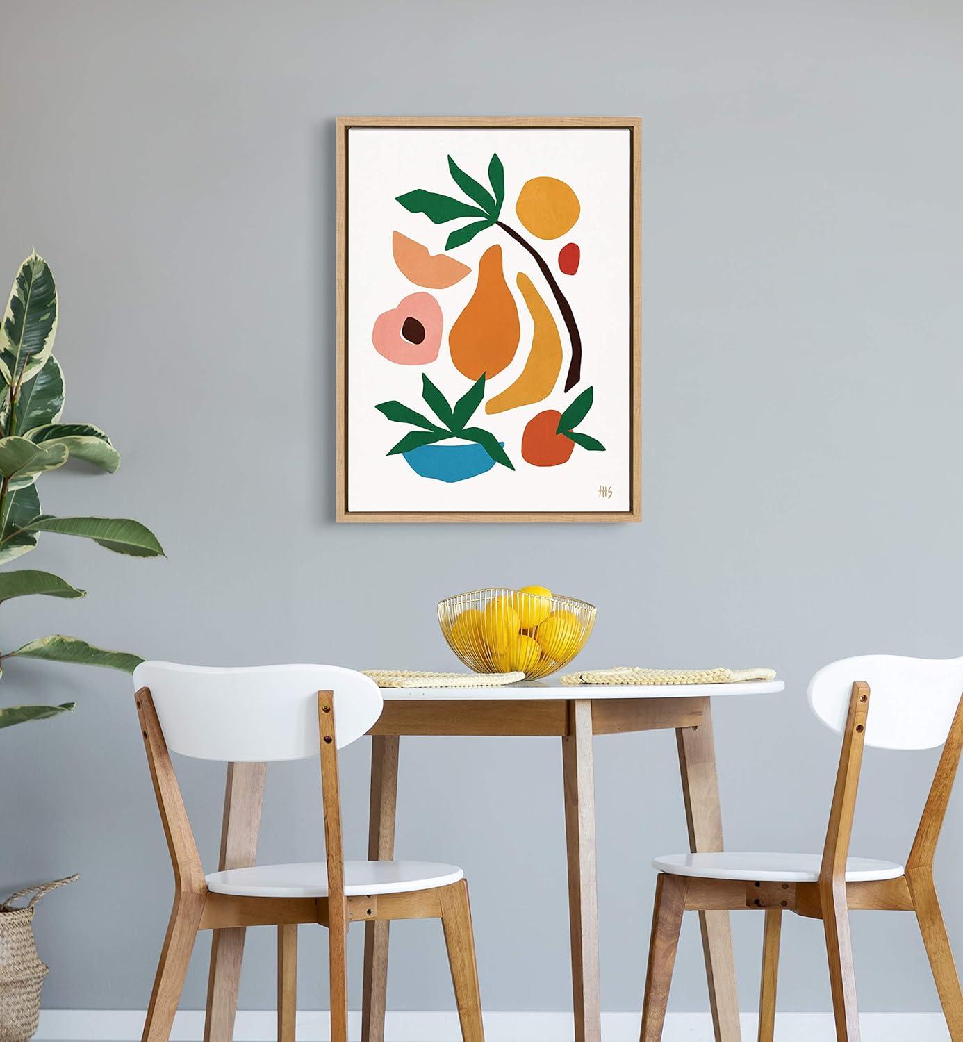 Kate and Laurel Sylvie Fruit Fiesta Framed Canvas by Maggie Stephenson, 18x24, Natural