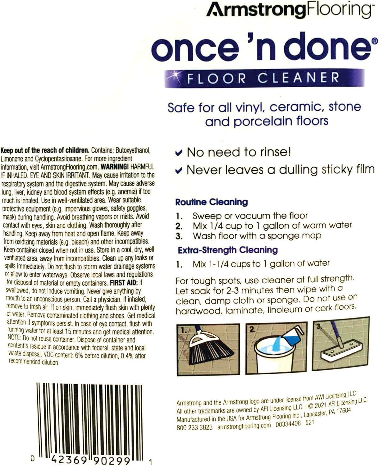 Armstrong Once 'N Done 128 oz Unscented Liquid Floor Cleaner