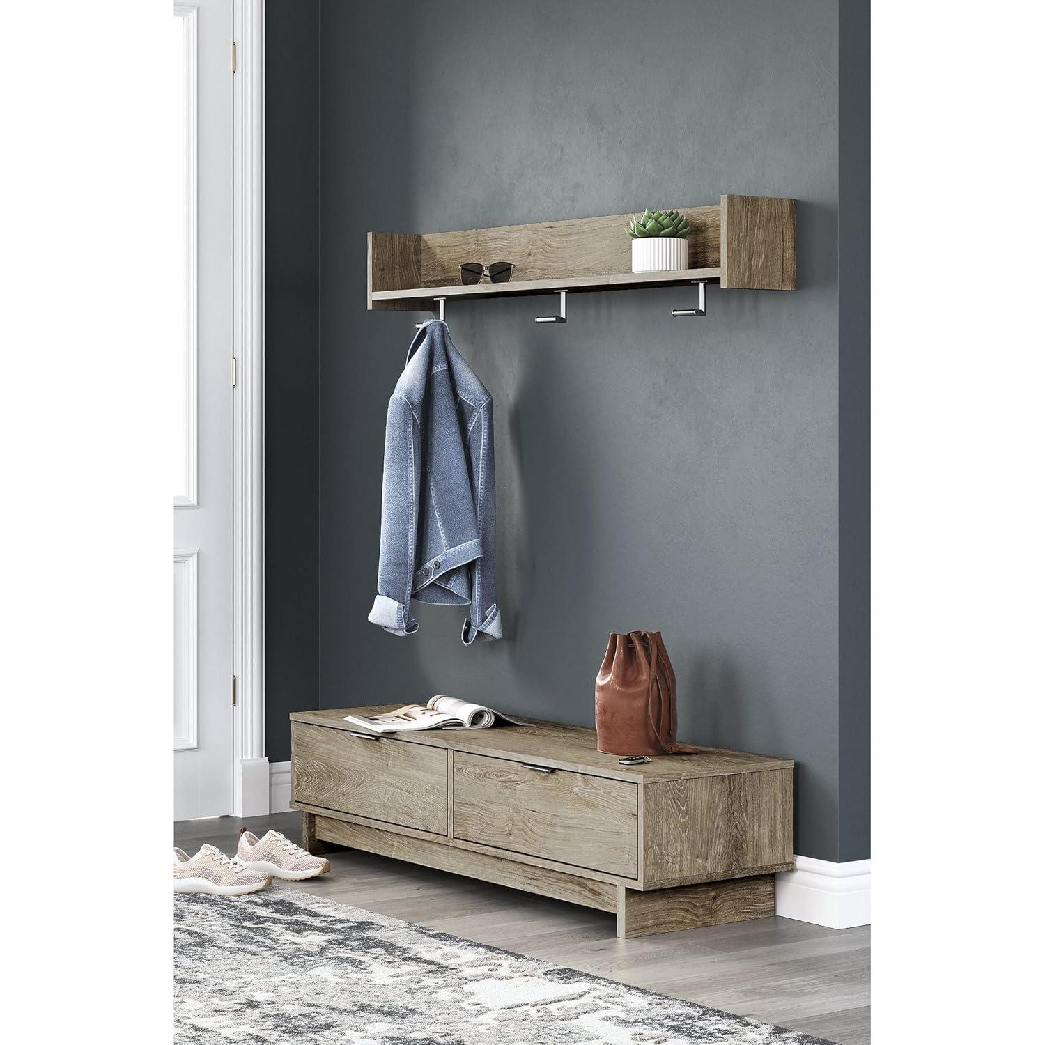 Signature Design by Ashley Contemporary Oliah Storage Bench  Natural