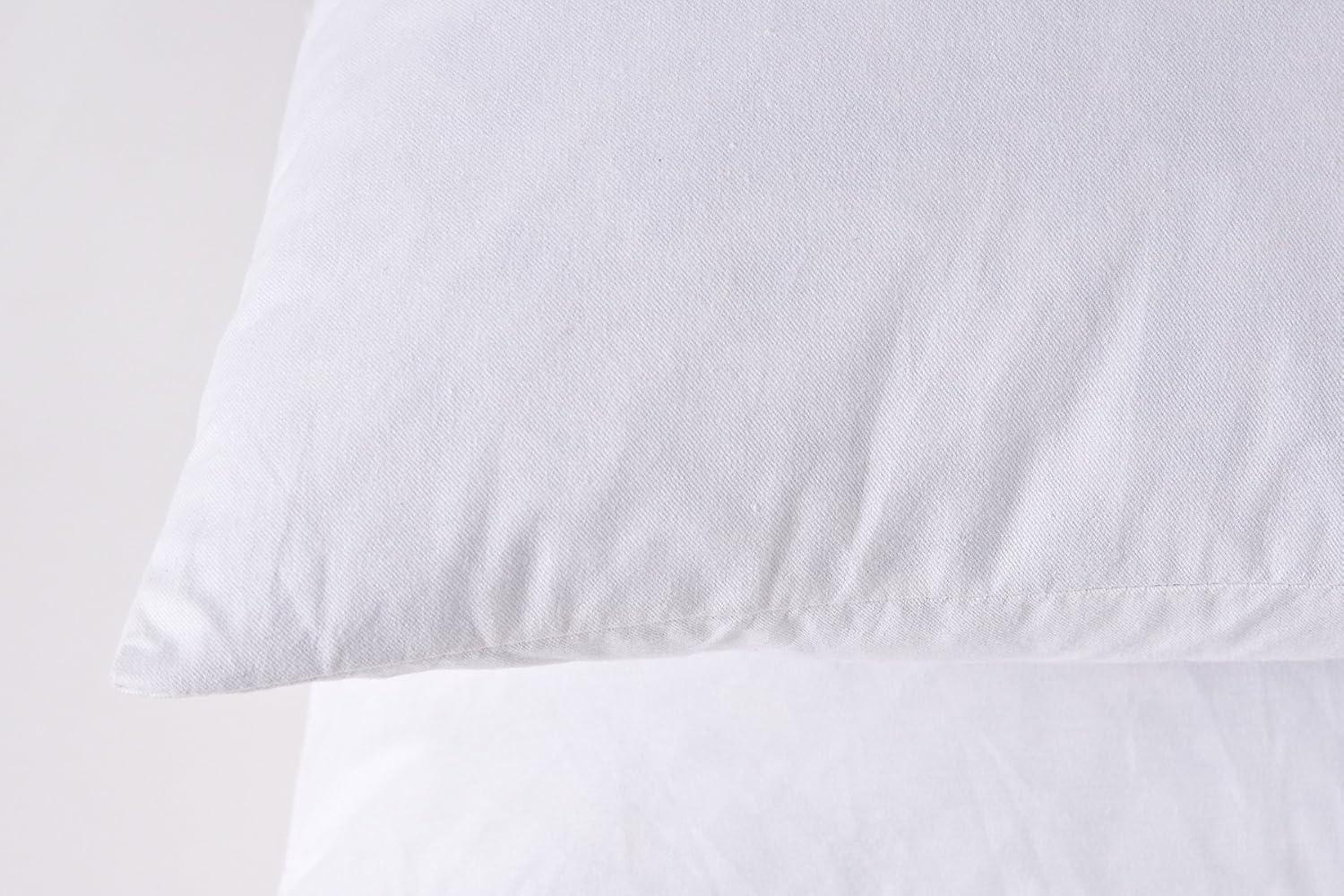 Set of 2 White Cotton Feather and Down 12x12 Pillow Inserts