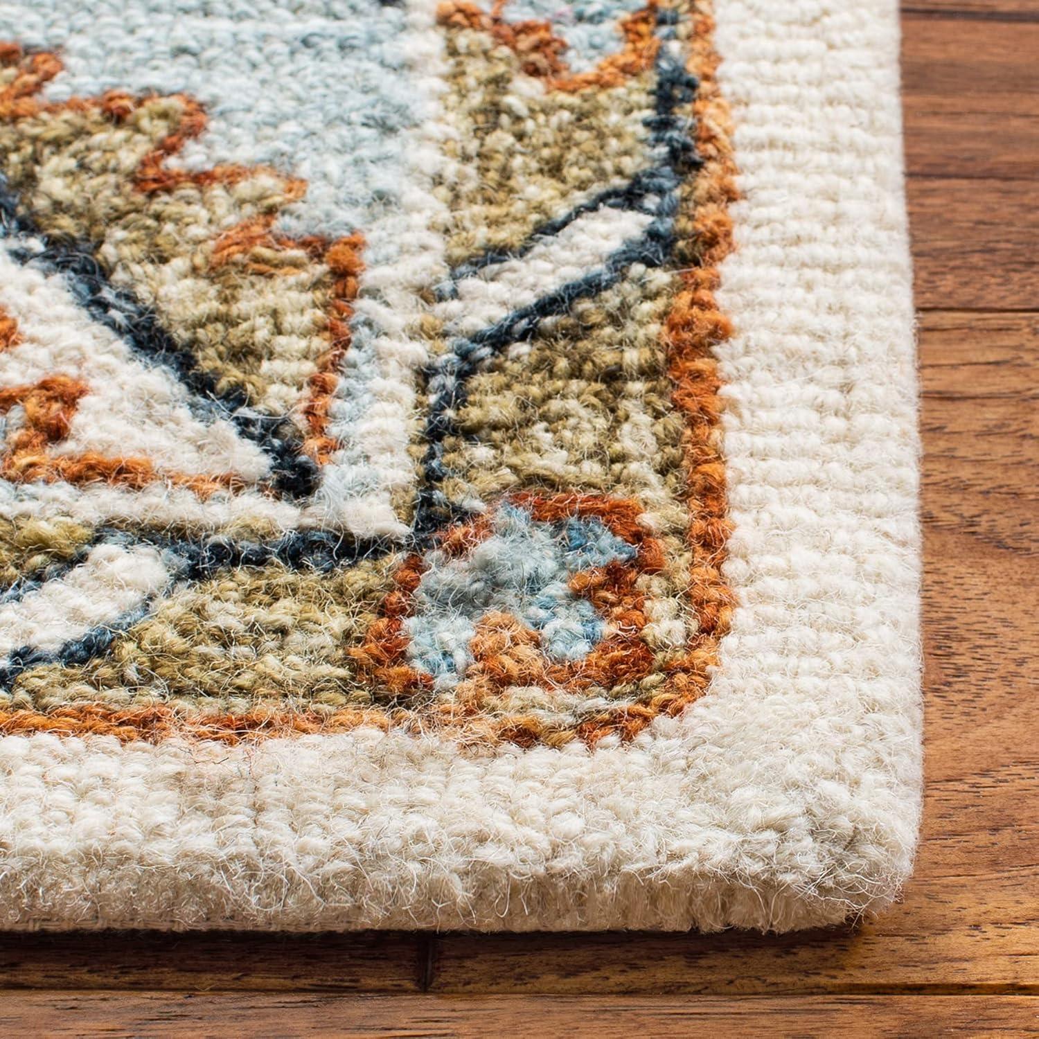Capri CPR209 Hand Tufted Area Rug - Ivory/Rust - 7'x7' - Safavieh.