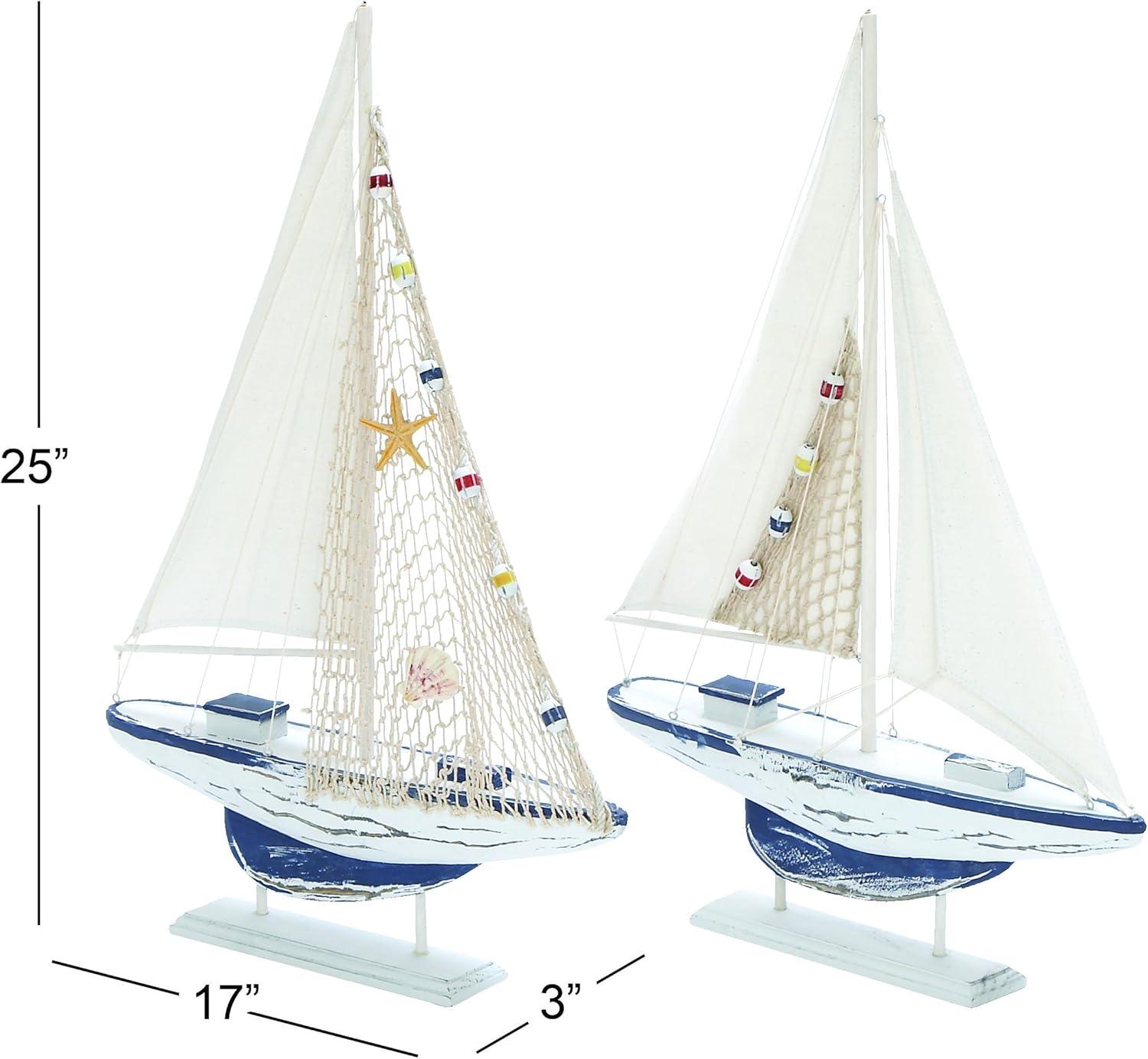 White Pine Coastal Sailboat Sculpture Set, 25"H x 17"W