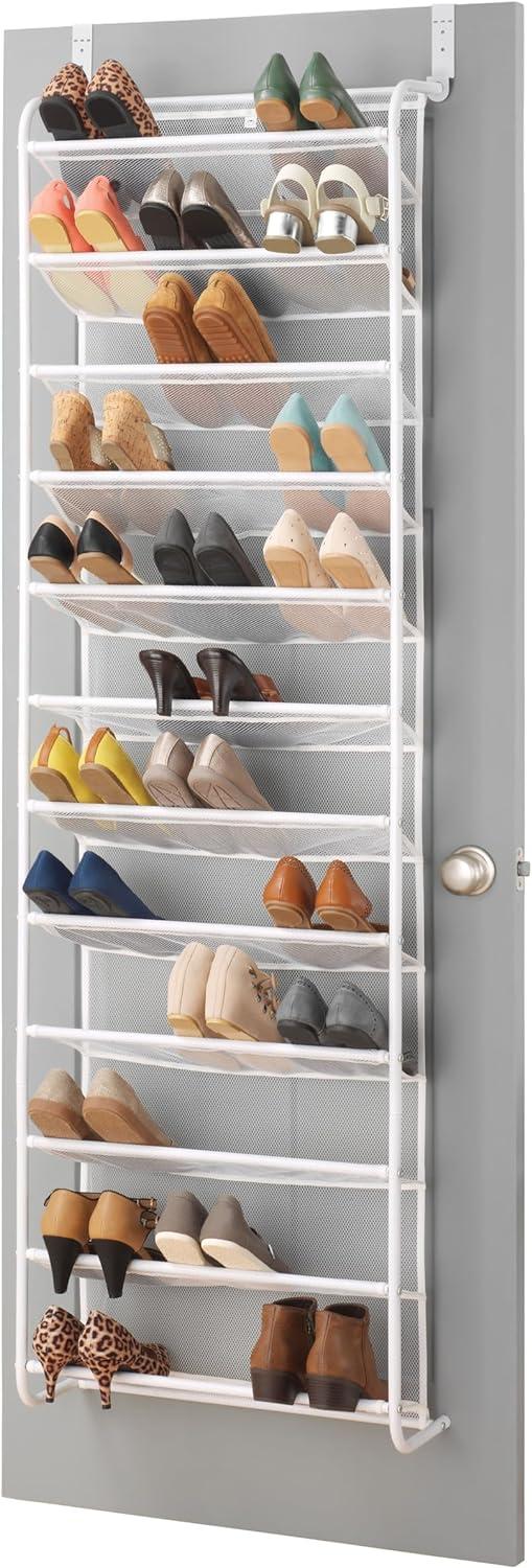 Whitmor 36-Pair over-the-door Shoe Rack - White