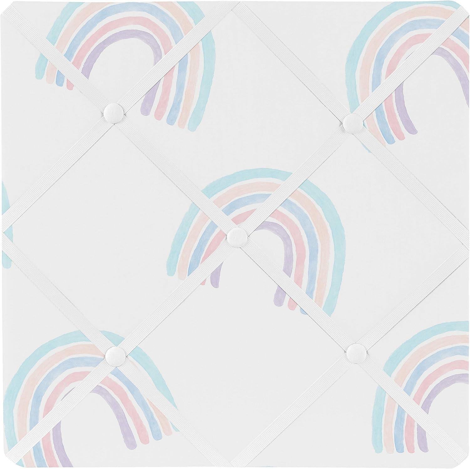 Pastel Rainbow Fabric Memo Board with Button Detail