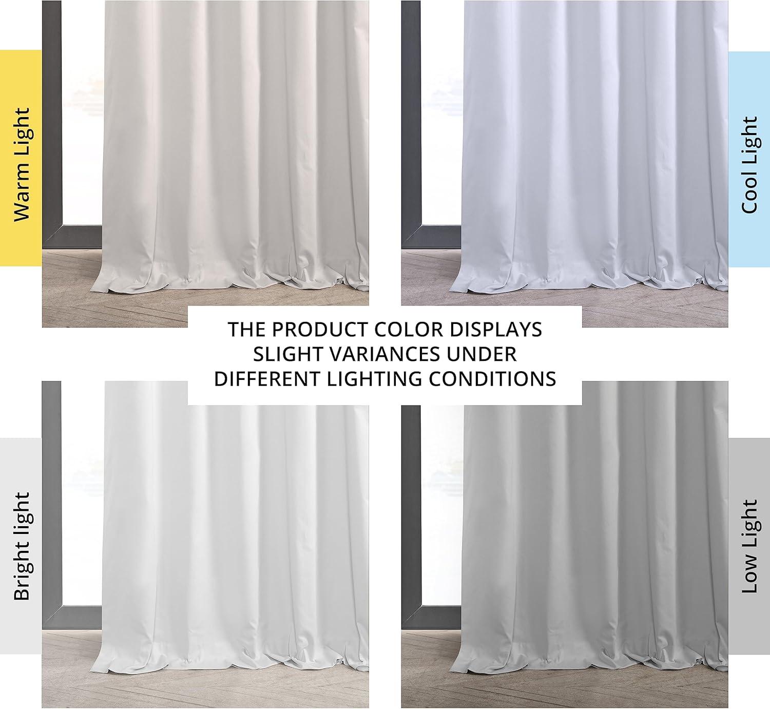Whisper White Solid Cotton Blackout Curtain (1 Panel), Whisper White, 50W X 108L