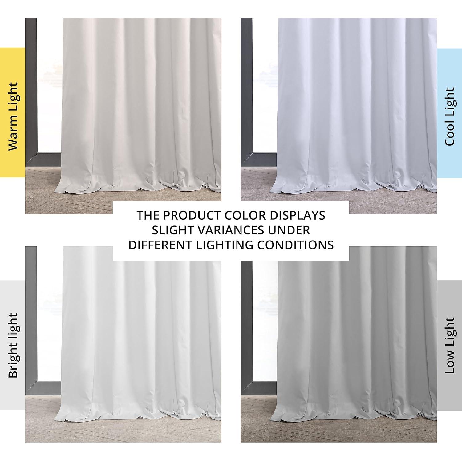 Whisper White Solid Cotton Blackout Curtain (1 Panel), Whisper White, 50W X 108L