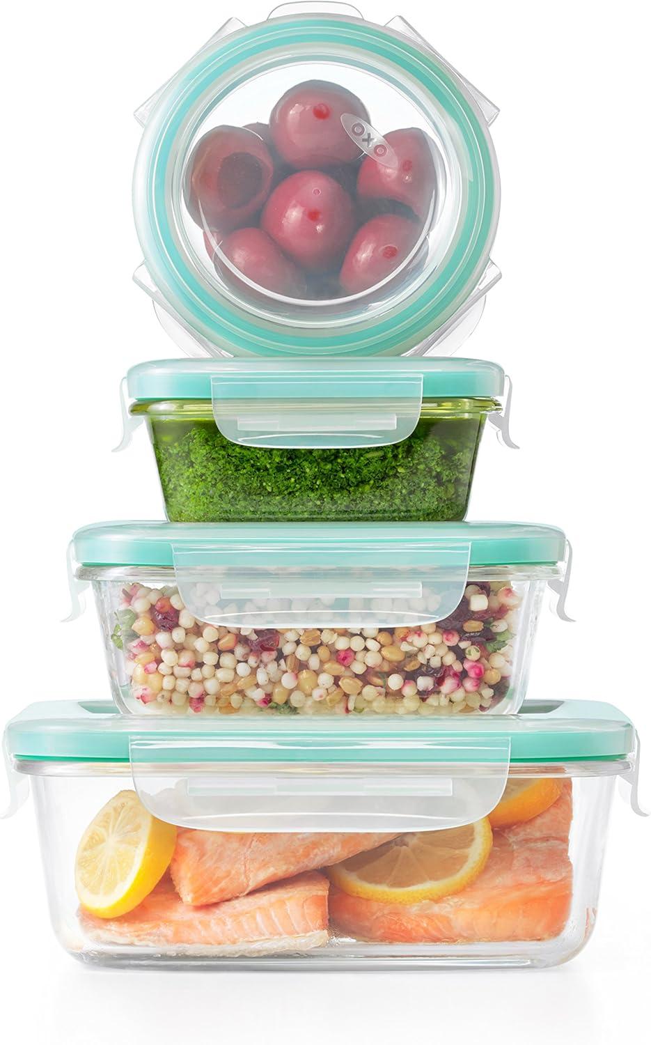 Clear Glass 12-Piece Meal Prep Storage Set with Snap Lids