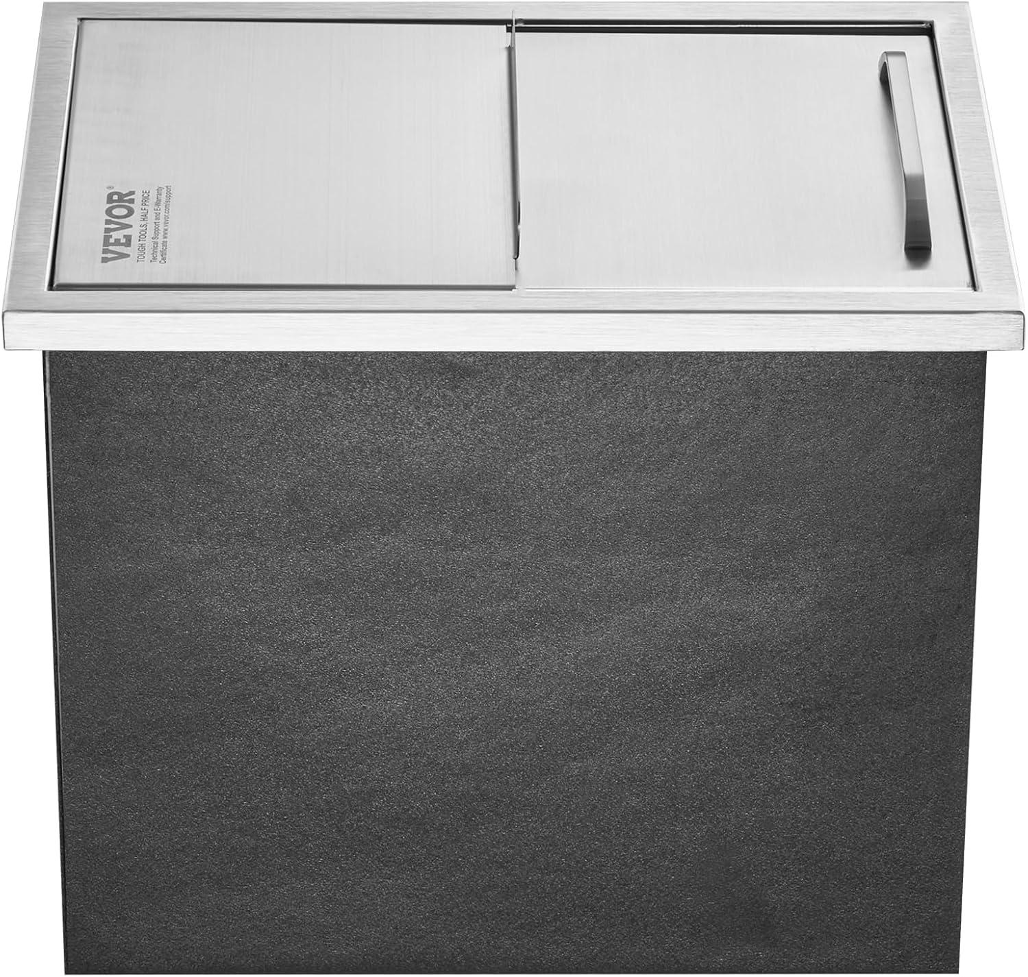 VEVOR 18" x 12" Stainless Steel Drop-In Ice Bin Chest