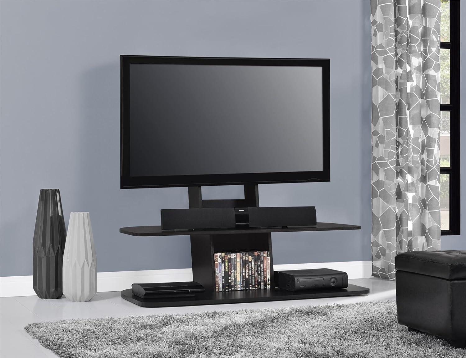 Galaxy 65" Modern Black Composite Wood TV Stand with Mount