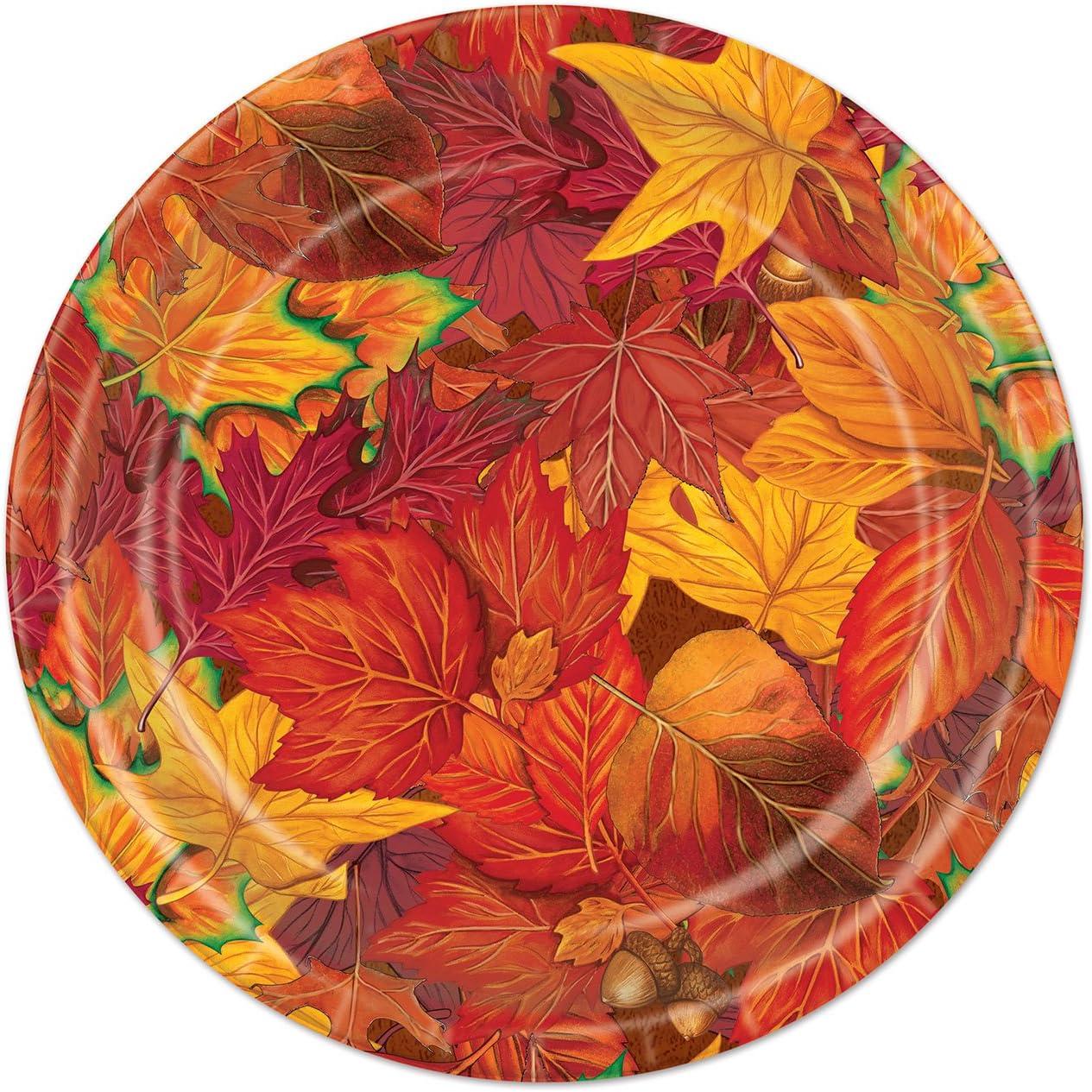 Beistle Fall Leaf Plates, 7", (32/Pkg) Multicolored