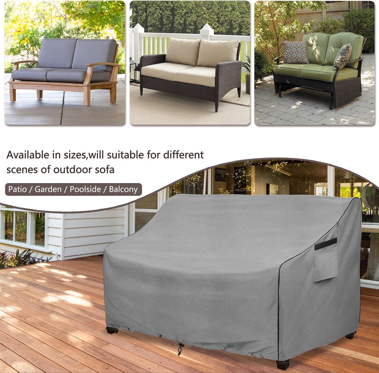 Outdoor Patio Furniture Covers Waterproof ,Durable 3-Seater Sofa Cover Fits up to 79W x 38D x 35H inches