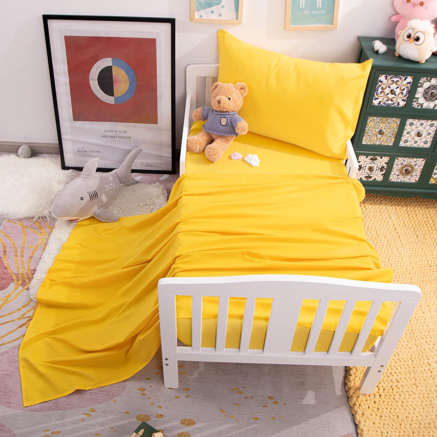 NTBAY 3 Piece Toddler Sheet Set, 1800 Brushed Microfiber Crib Sheet Set - NTBAY