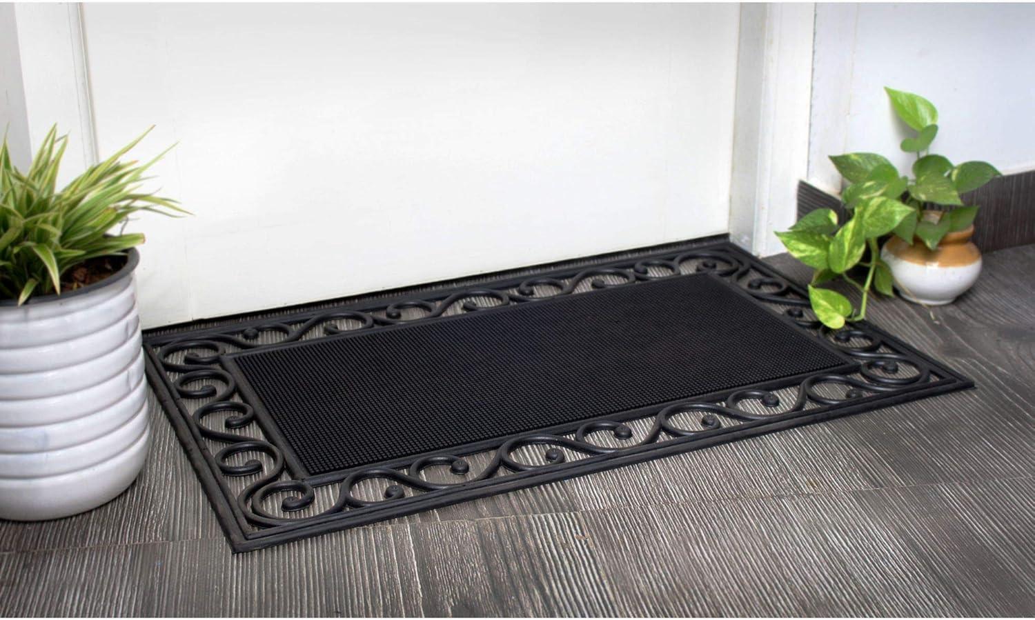 RugSmith Moulded Rubber Trellis Edge Outdoor Doormat, 18" x 30"