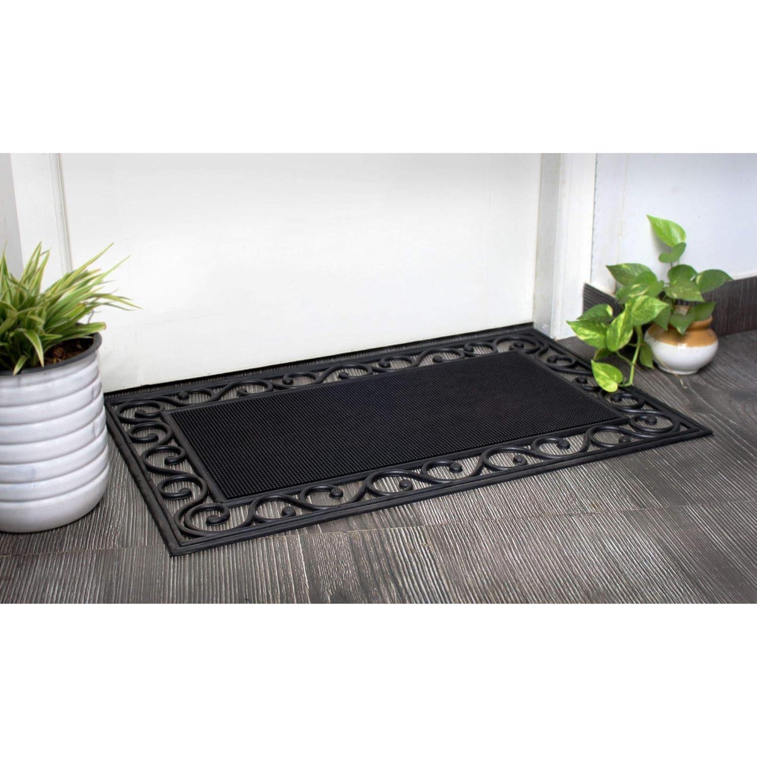 RugSmith Moulded Rubber Trellis Edge Outdoor Doormat, 18" x 30"