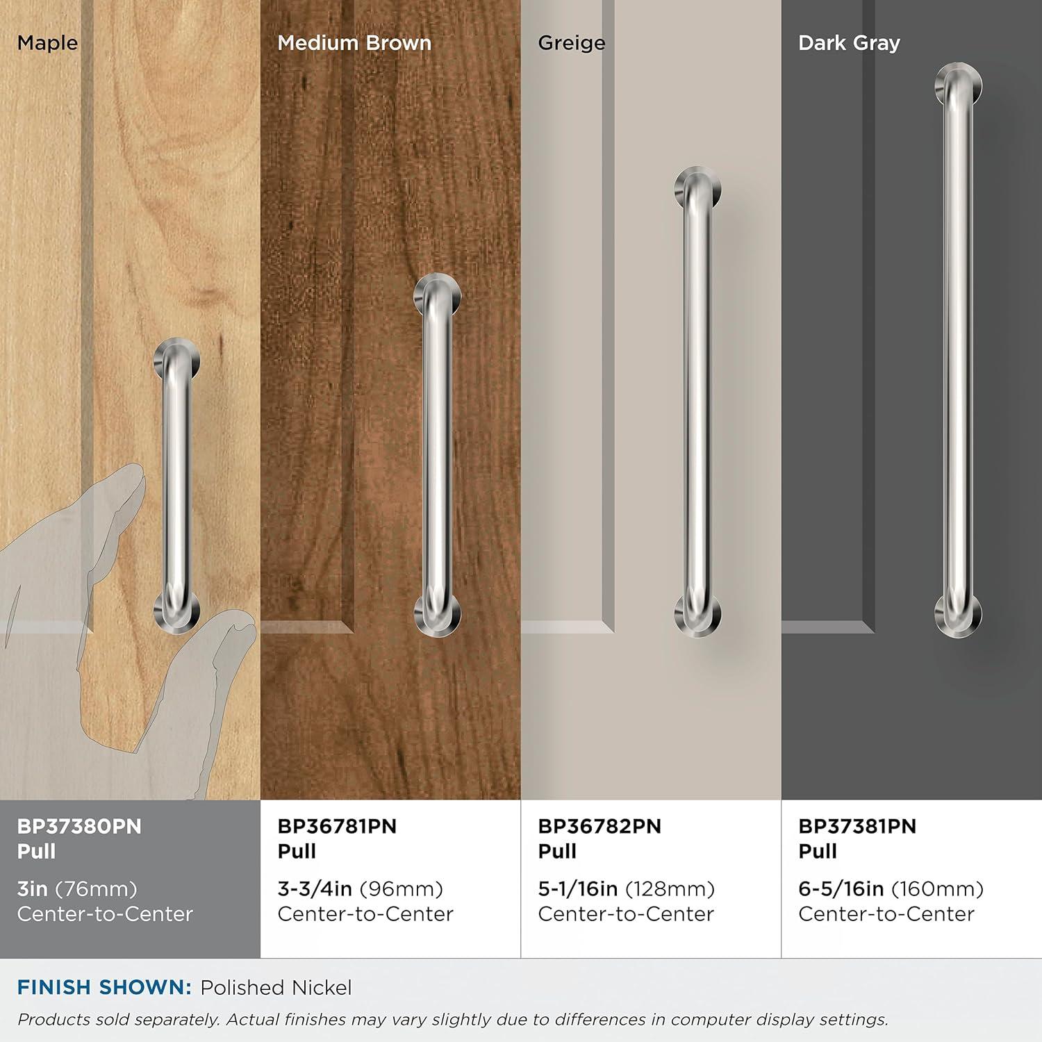 Amerock Factor 3 inch (76mm) Center-to-Center Polished Nickel Cabinet Pull