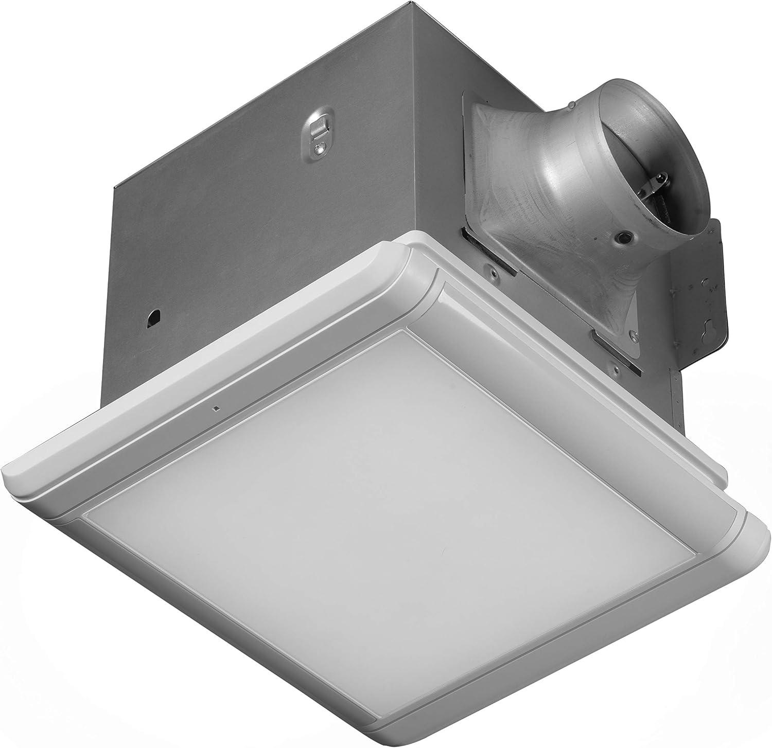 Smart White Dual Speed Bathroom Exhaust Fan with LED Light