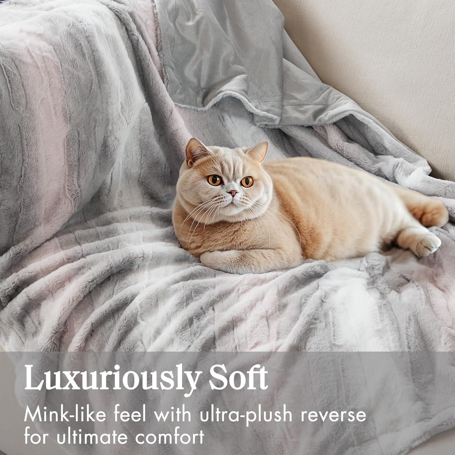 60"x70" Oversized Marselle Faux Fur Throw Blanket - Madison Park