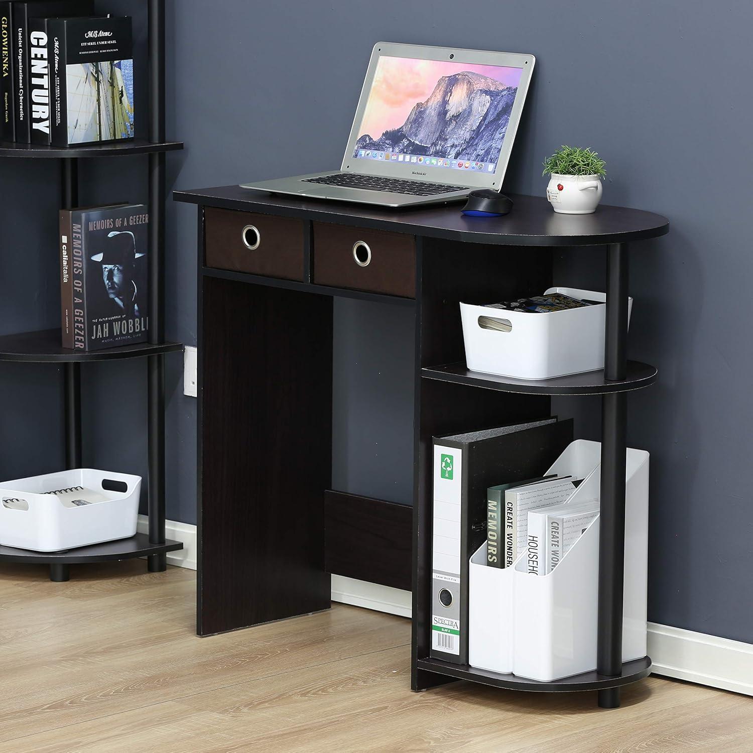 Furinno Go Green Home Laptop Notebook Computer Desk/Table, Dark Walnut, 11193DWN