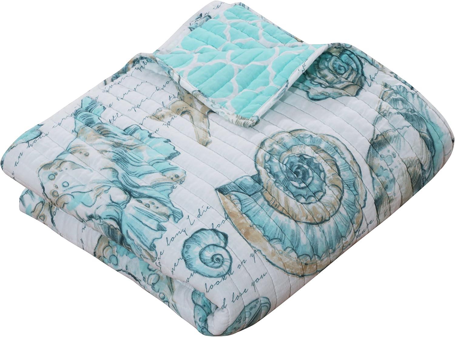 Barefoot Bungalow Cruz Seashell Reversible Quilted Throw