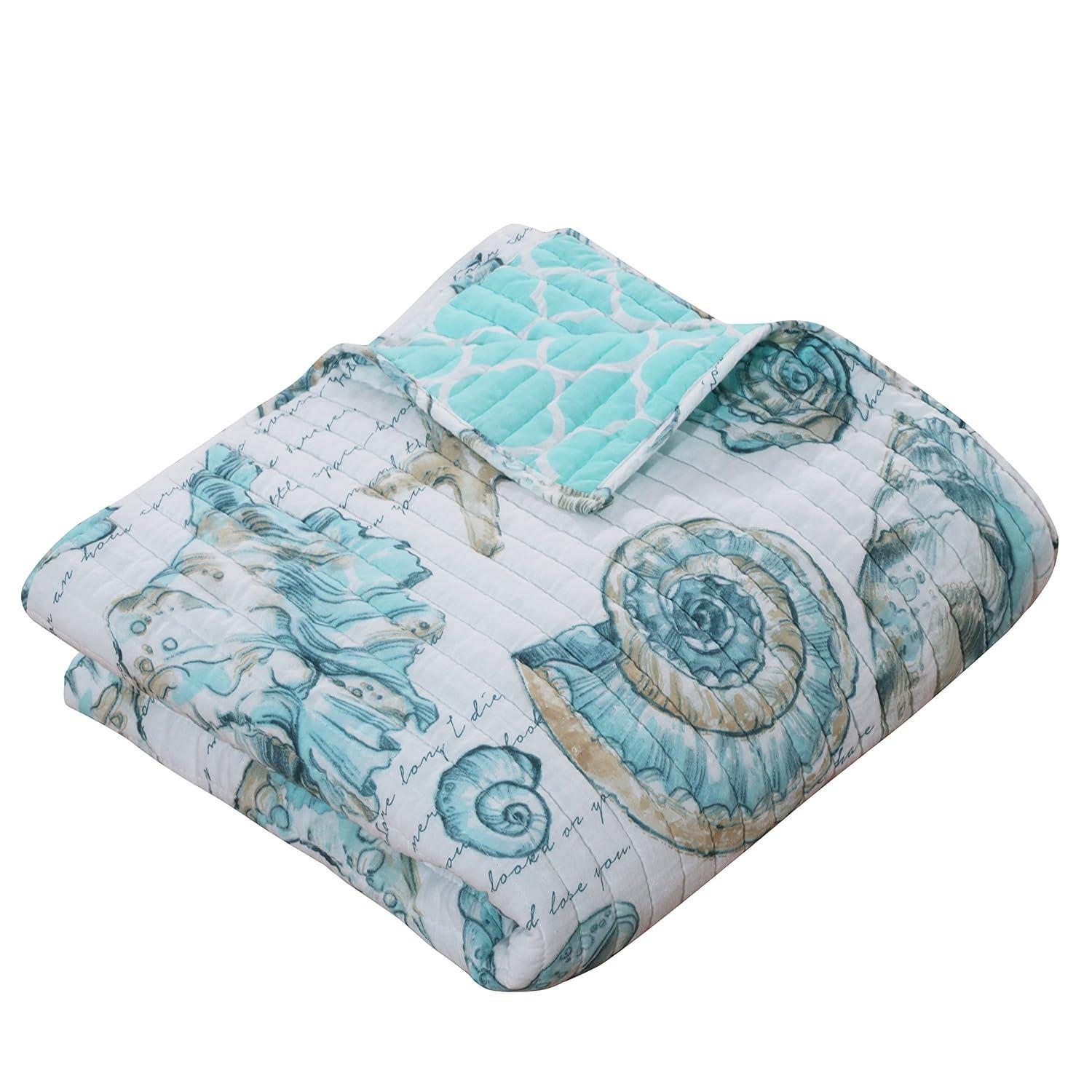 Barefoot Bungalow Cruz Seashell Reversible Quilted Throw
