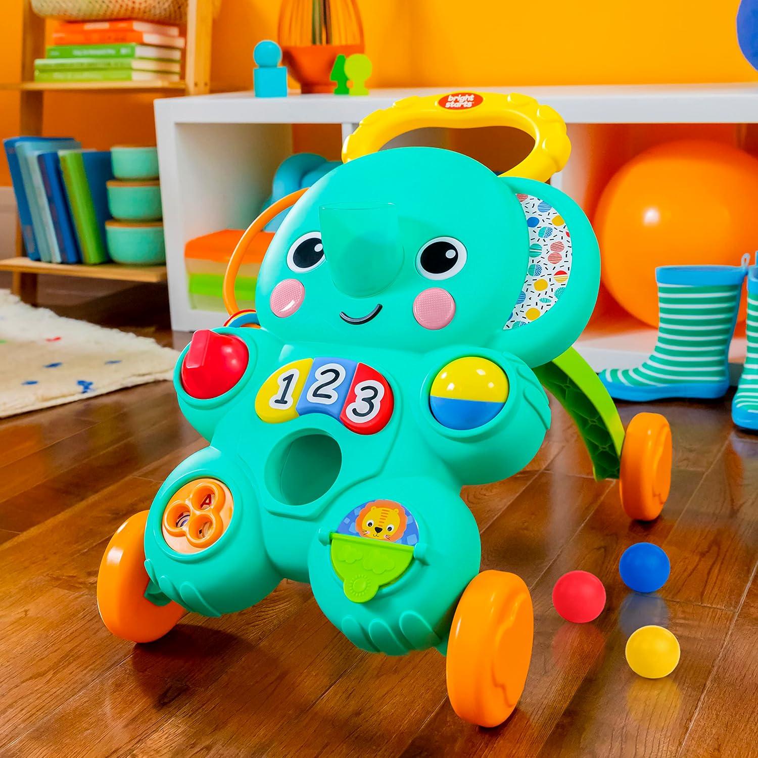 Bright Starts Stroll 'n Roll 2-in-1 Ball Play Baby Walker Elephant