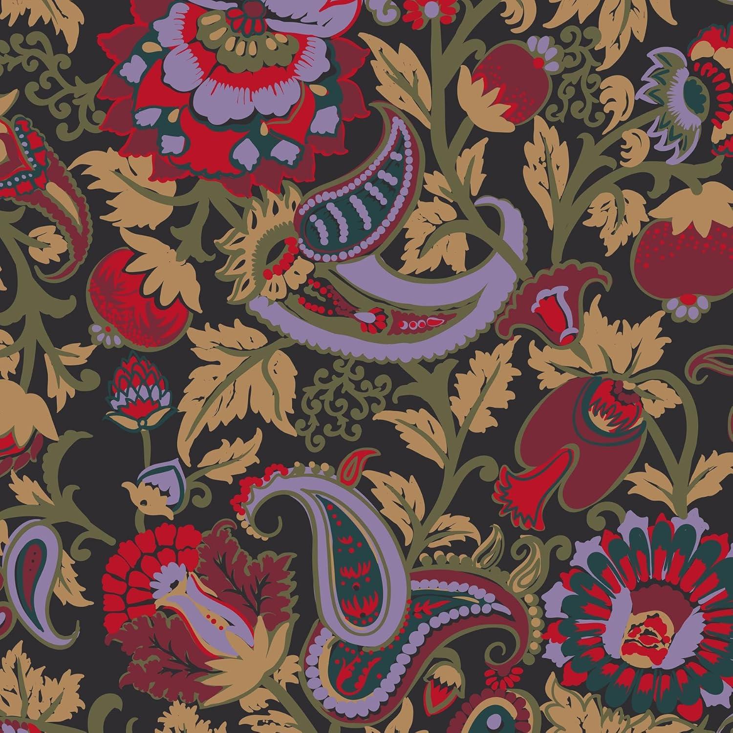 Midnight Garden Paisley Fleece Plush Throw Blanket