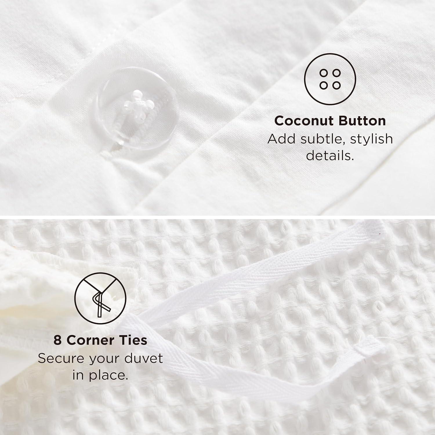 Bedsure Bedsure Cotton Duvet Cover Set - 100% Cotton Waffle Weave Coconut Duvet Cover
