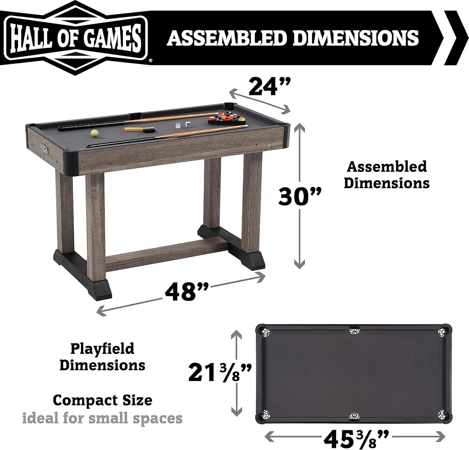 Hall of Games Charleston 4' Pool Table with Playing Accessories