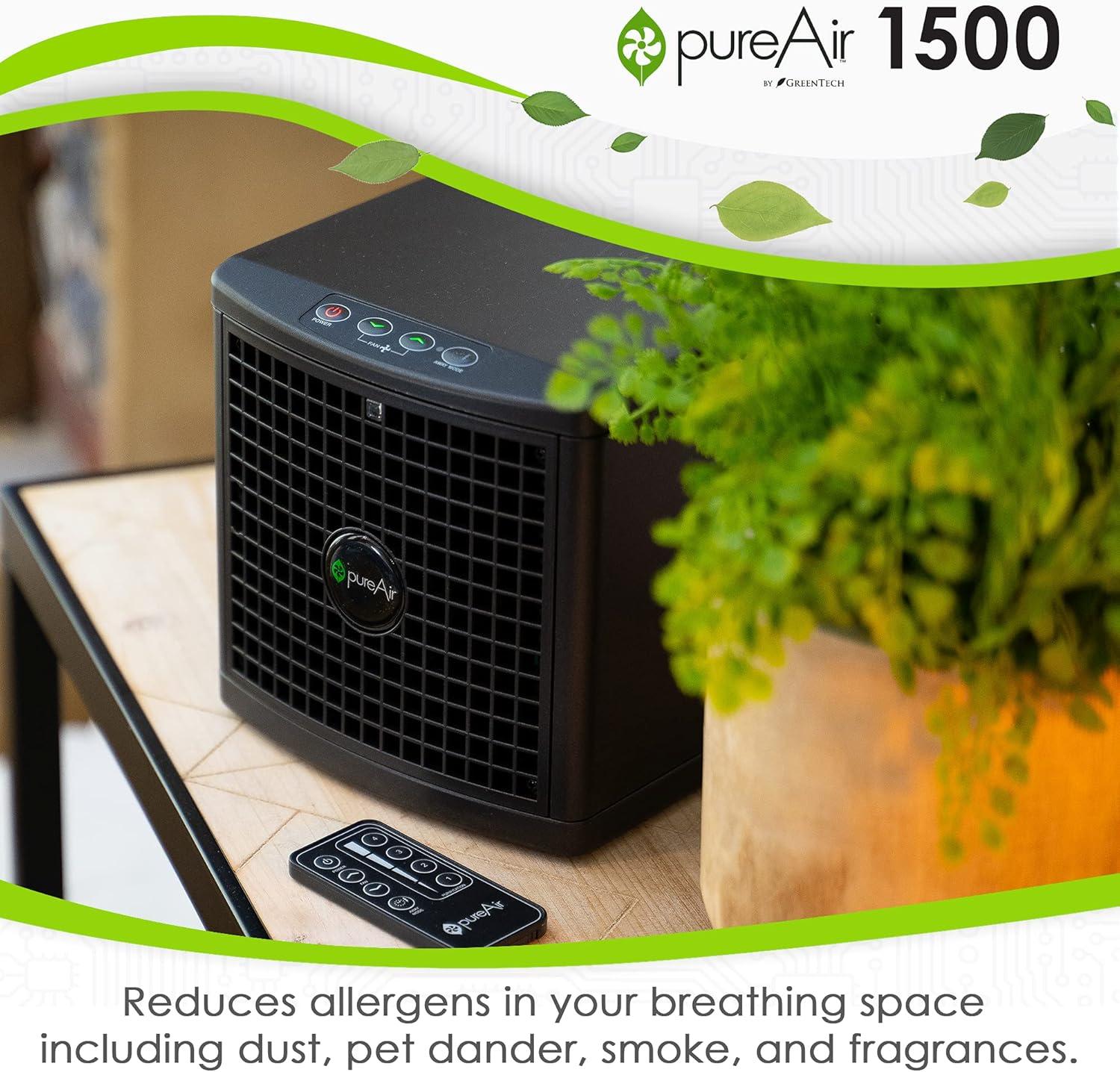 Black Table-Top Ionic HEPA Air Purifier with Remote