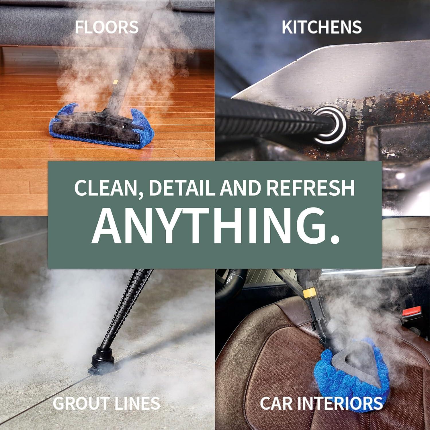 TOSCA™ Steam Cleaner by Dupray. A commercial-grade steam cleaner with enamel-coated steel case and intuitive digital interface. 1600w of power for car detailing, grout cleaning, & tile restoration.