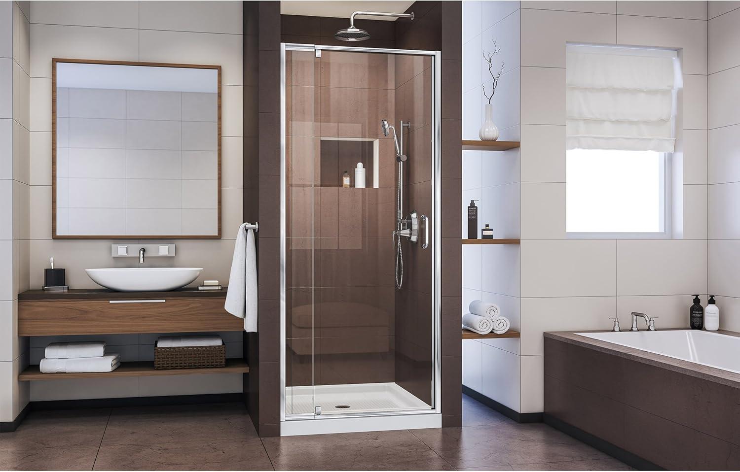 Flex 32" W x 72 "H Pivot Semi-Frameless Pivot Shower Door with Clearmax Technology