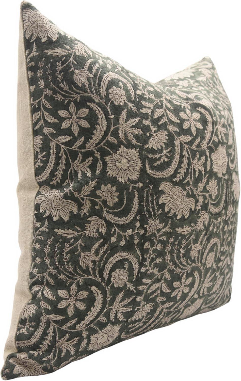 Floral Linen  Pillow Cover for Indoor/Outdoor