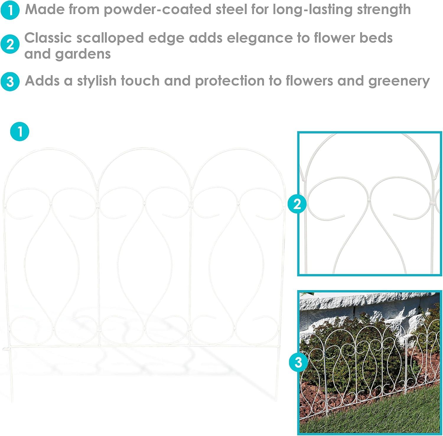 SunnyDaze Decor Traditional 24" x 24" Steel Decorative Garden Fence Panels (Set of 5)