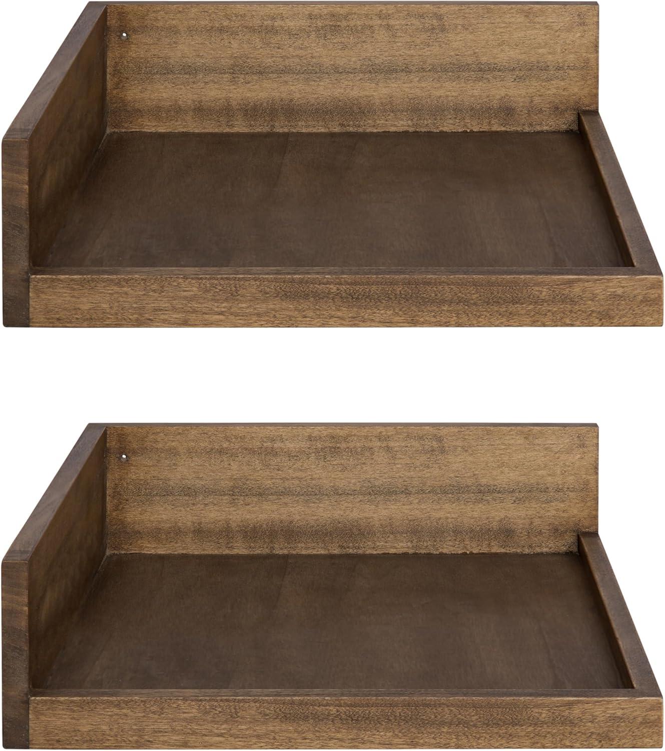 4.5" x 2.2" 2pk Levie Floating Corner Wooden Wall Shelf Set - Kate & Laurel All Things Decor