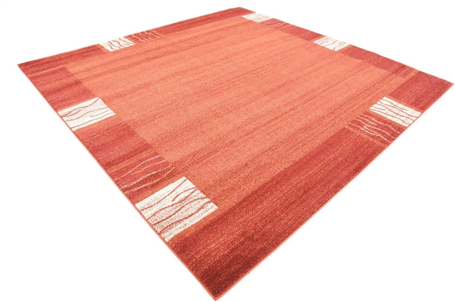 Unique Loom Del Mar Collection Area Rug - Sarah (7' 10" Square Terracotta/Rust Red)