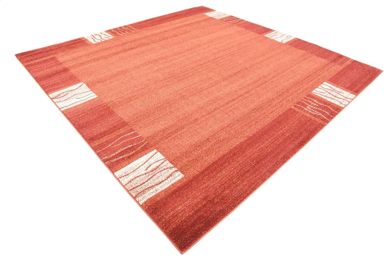 Unique Loom Del Mar Collection Area Rug - Sarah (7' 10" Square Terracotta/Rust Red)